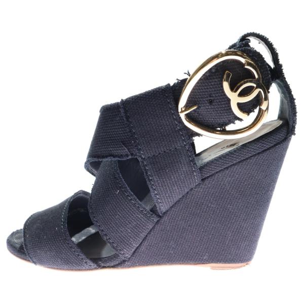 CHANEL（シャネル） ハートココマーク ウェッジソール キャンバス