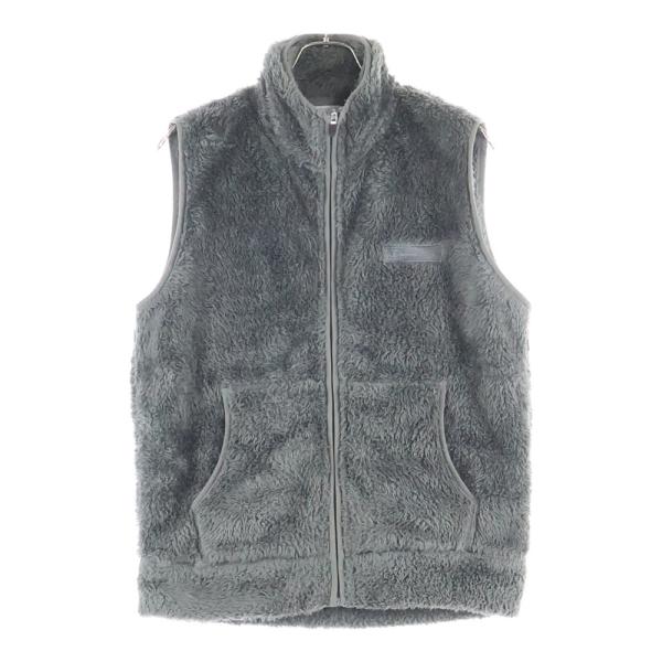 値下げ中　別注【Champion/チャンピオン】ボアフリースベスト　グレー Champion（チャンピオン） スクリプトロゴ刺繍 ジップアップ ボア