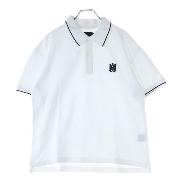 【新品未使用】AMIRI Coreコレクション ホワイト MA ロゴ ポロシャツ AMIRI（アミリ） ロゴ刺繍 鹿の子 半袖ポロシャツ ホワイト : BRING