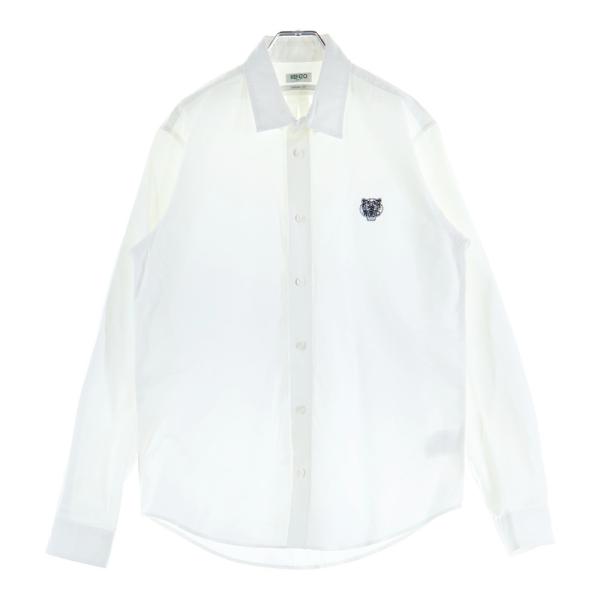 美品 KENZO jumping tiger 刺繍 ボタンダウンシャツ XS KENZO（ケンゾー） タイガー刺繍 ボタンダウン コットン 長袖シャツ