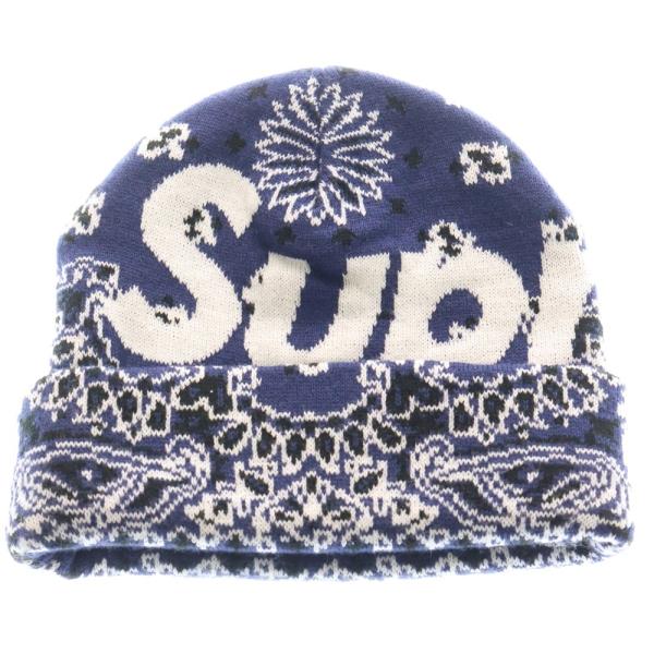 Supreme シュプリーム ビーニー ライトブルー サイズ:FREE | ゴンズロゴ ニット ビーニー (Gonz Ramm Beanie) | ブランド 帽子 ニットキャップ【メンズ】【中古】【新品同様】【K4550】 Supreme（シュプリーム） 24AW Bandana Big Logo Beanie バンダナ