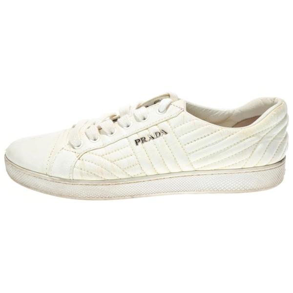 PRADA（プラダ） ダイヤグラム レザー ローカットスニーカー ホワイト