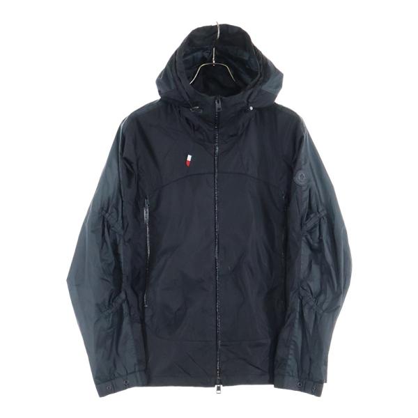 【20SS/パッカブル】モンクレール GROSEILLE ジャンパー 黒 0 MONCLER（モンクレール） 20SS PLUIES ラバーパッチ ジップアップ
