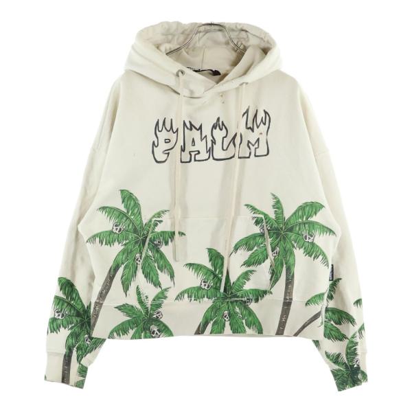 Palm Angels パームエンジェルス ヤシスカル総柄 プルオーバーパーカー スウェットフーディ アイボリー PMBB117S23FLE007 Palm Angels（パームエンジェルス） ヤシスカル総柄 プルオーバー