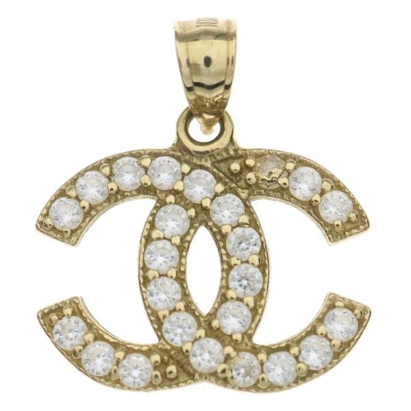 CHANEL（シャネル） K10YG ココマーク ラインストーン ペンダント