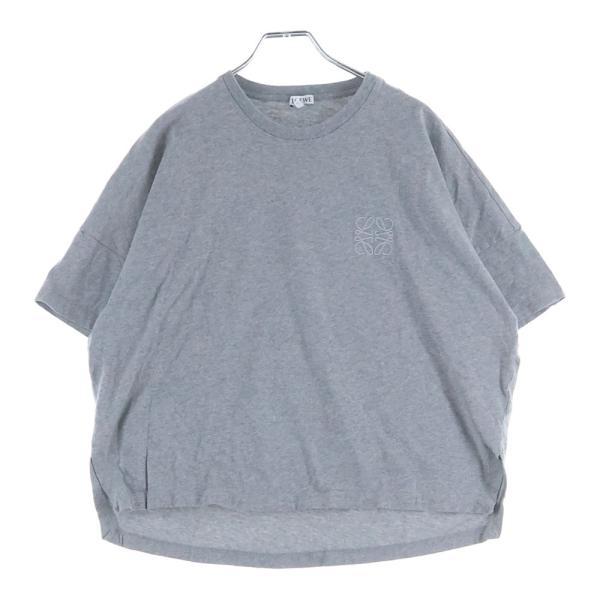 LOEWE ロエベ アナグラム刺繍 ショートオーバーサイズ 半袖Tシャツ カットソー レディース グレー S359341XA4 LOEWE（ロエベ） アナグラム刺繍 ショートオーバーサイズ 半袖Tシャツ