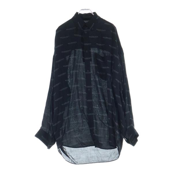 BALENCIAGA（バレンシアガ） 25SS ロゴプリント 総柄 長袖シャツ