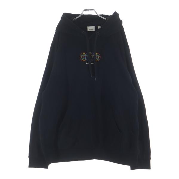 BURBERRY バーバリー Winton Globe Hoodie グローブ グラフィック刺繍 スウェット プルオーバーパーカー ブラック 8037083 BURBERRY（バーバリー） Winton Globe Hoodie グローブ グラフィック