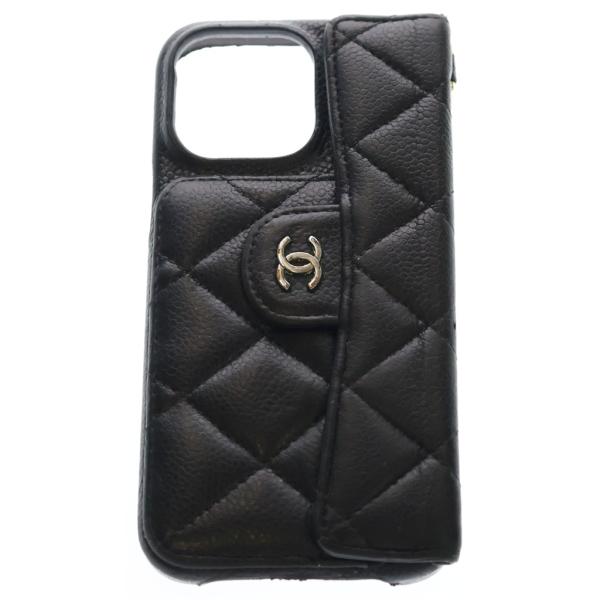 現行極美品！シャネル iPhone14Proスマホケースキャビアスキンマトラッセ CHANEL（シャネル） キャビアスキン マトラッセ レザー iPhone14
