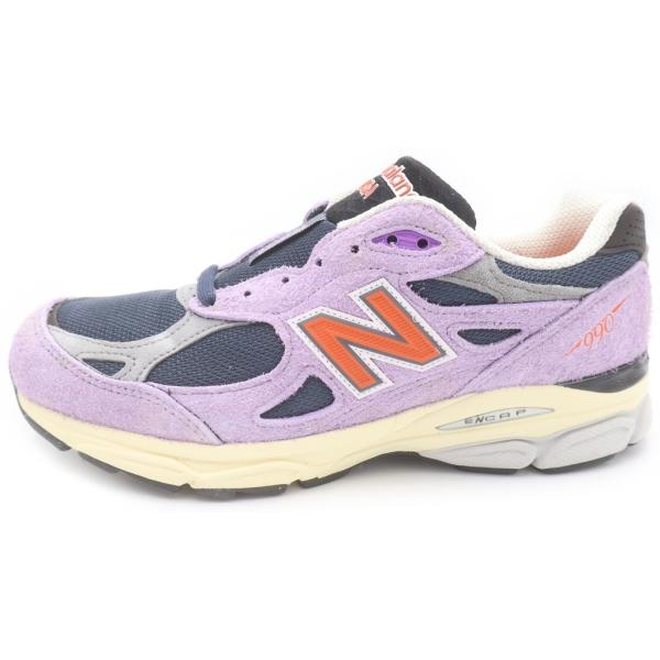 New Balance ニューバランス M990TD3 990V3 スウェードレザー メッシュ ローカットスニーカー パープル US8.5/26.5cm