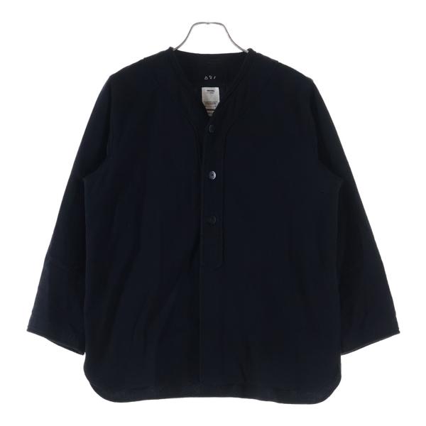 VISVIM ヴィスヴィム 19SS DUGOUT SHIRTL/S リネン シルク コットン 長袖ベースボールシャツ ブラック 0119105011013 visvim（ヴィズヴィム） ヴィスヴィム 19SS DUGOUT SHIRTL/S リネン