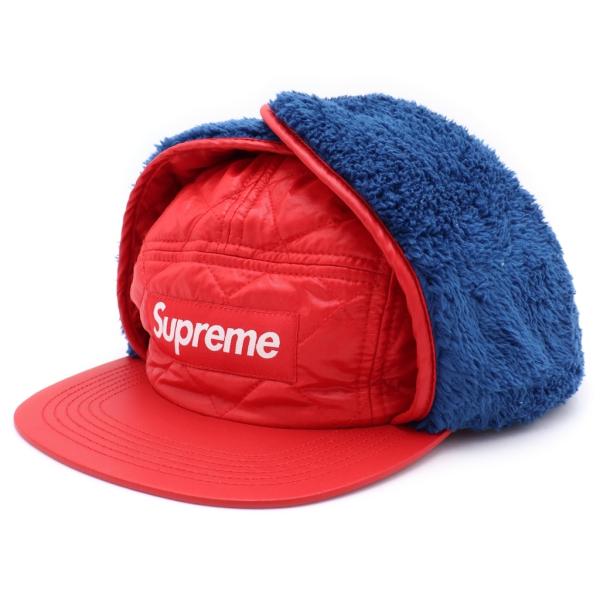 SUPREME シュプリーム 16AW Quilted Earflap Camp Cap キルティング イヤーフラップ キャンプ キャップ 帽子 レッド/ブルー Supreme（シュプリーム） 16AW Quilted Earflap Camp Cap キルティング
