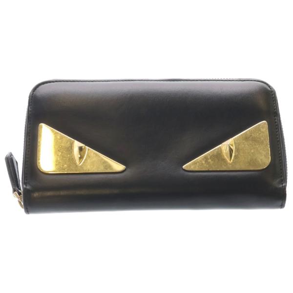 定価10万　FENDI「モンスター バグズアイ」レザー ラウンドファスナー FENDI（フェンディ） バグズアイ モンスター ラウンドジップ レザー
