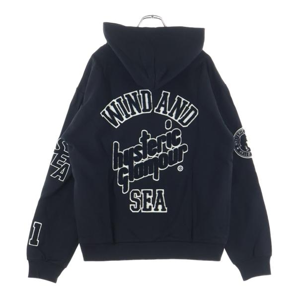 ヒステリックグラマー ×ウィンダンシー WIND AND SEA  WDS-C-HYS-23-AP-Q1-15 ロゴワッペンプルオーバーパーカー メンズ S ※12/28～1/6 発送・問い合わせ遅延 WIND AND SEA（ウィンダンシー） 23AW ×HYSTERIC GLAMOUR ヒステリック