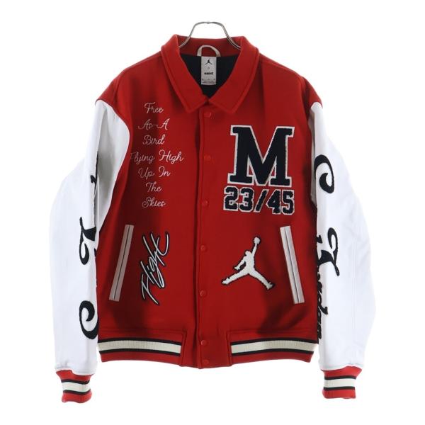 SAINT MICHAEL セントマイケル ×NIKE JORDAN M J SM VARSITY JACKET ナイキ ジョーダン バーシティジャケット スタジャン ブルゾン レッド FV4726-657 セントマイケル ×NIKE JORDAN M J SM VARSITY JACKET ナイキ