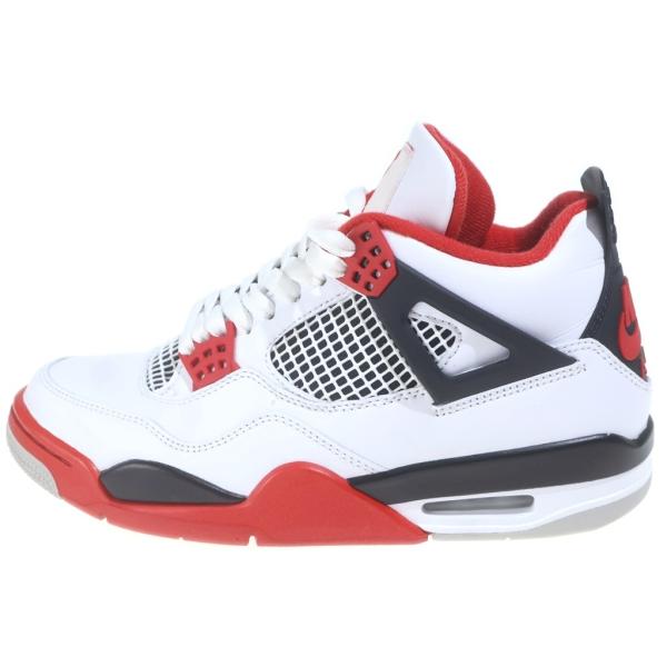 ナイキ AIR JORDAN 4 RETRO OG FIRE RED 2020 DC7770-160 エアジョーダン4 レトロ ハイカットスニーカー ホワイト/レッド US7.5/25.5cm