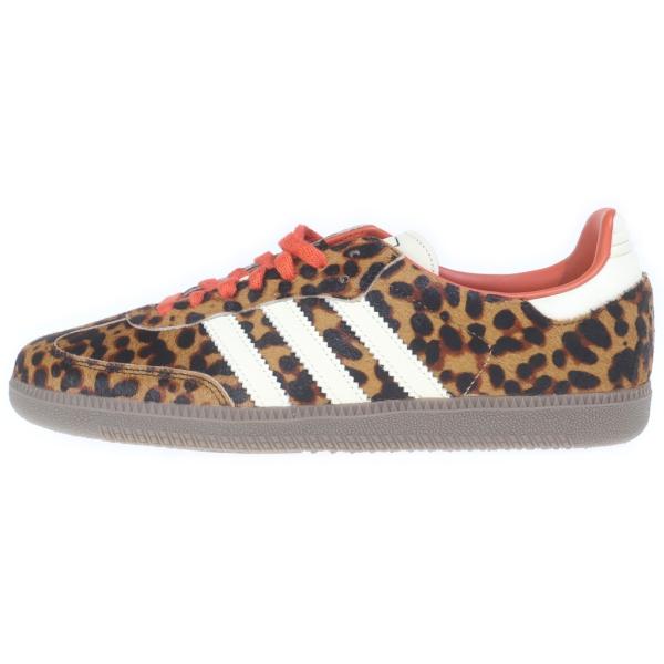 アディダス WMNS SAMBA OG LEOPARD ウィメンズ サンバ レオパード ハラコレザー ローカットスニーカー ブラウン US10.5/27.5cm JI2734