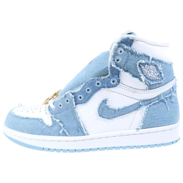 ナイキ WMNS AIR JORDAN 1 HIGH OG DENIM ウィメンズ エアジョーダン1 デニム ハイカットスニーカー ホワイト/ブルー US9/26cm DM9036-104