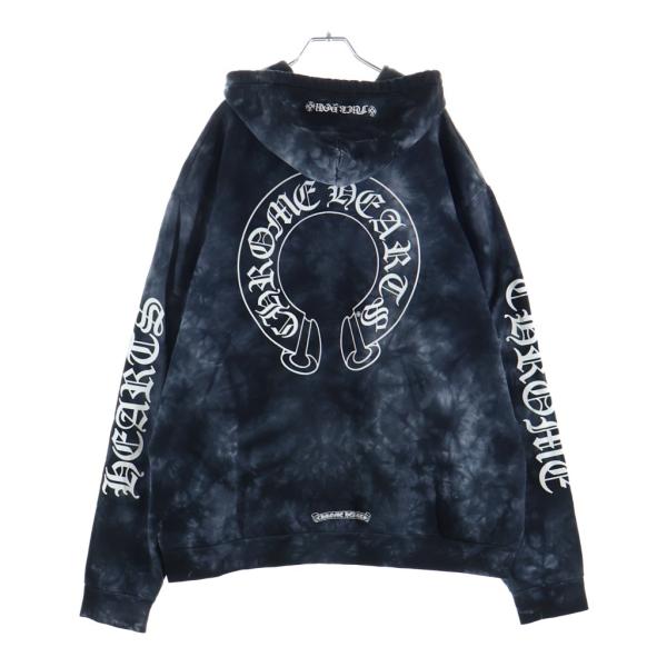 CHROME HEARTS クロムハーツ HORSESHOE HOODIE BLACK TIE DIE ホースシュープリント タイダイ スウェットプルオーバー パーカー ブラック