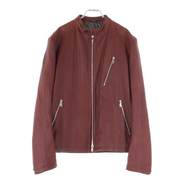 HERMES（エルメス） パイソンレザー ジップアップ シングル ライダース