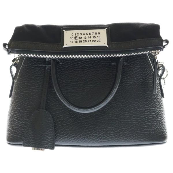 MARTIN MARGIELA マルタンマルジェラ 2WAY ナンバーロゴ 5AC クラシック ミニ ハンドバッグ ショルダーバッグ 肩掛け 斜め掛け MAISON MARGIELA メゾンマルジェラ 花柄 チェック S56WG0082 牛革  キャンバス   ブラウン 茶 グレー シルバー金具 レディース 美品【中古品】 Maison Martin Margiela メゾンマルタンマルジェラ 5AC ミニ 2way