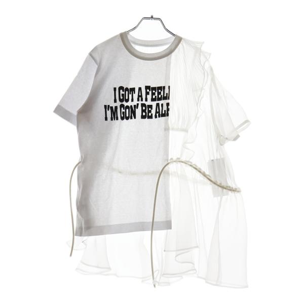 【新品】  sacai / サカイ | SPRING WINTER CUT SEWN クルーネック ロゴ Tシャツ | 2 | ホワイト | レディース SACAI＜サカイ＞ ロゴ入りTシャツ（ウィメンズ）（2264200）｜SACAI