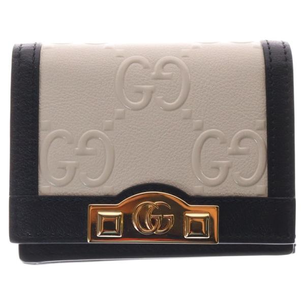 GUCCI（グッチ） GGエンボス レザー コンパクトウォレット 二つ折り