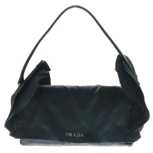 PRADA（プラダ） フリル ワンショルダーバッグ ハンドバッグ ブラック