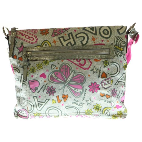 COACH（コーチ） ポピーグラフィー ロゴ 総柄プリント ナイロン レザー