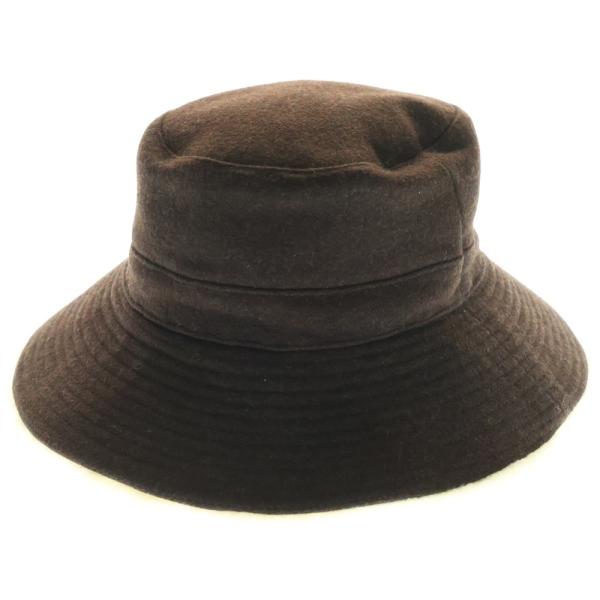 HERMES（エルメス） バケットハット ブラウン×ベージュ カシミヤ