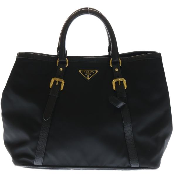 PRADA ハンドバッグ ナイロン PRADA プラダ ナイロントートバッグ バッグ ナイロン/レザー ブラック