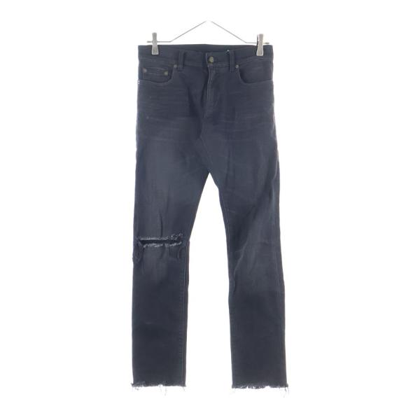 サンローランパリ 16AW ダメージ加工 ニークラッシュ ストレッチ