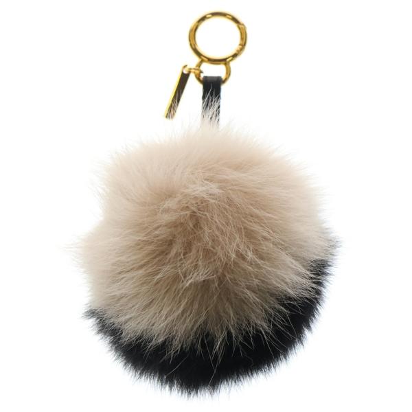 FENDI フェンディ　バッグチャーム ファー ファブリック キーホルダー FENDI（フェンディ） ファー ポンポン バッグチャーム キーホルダー