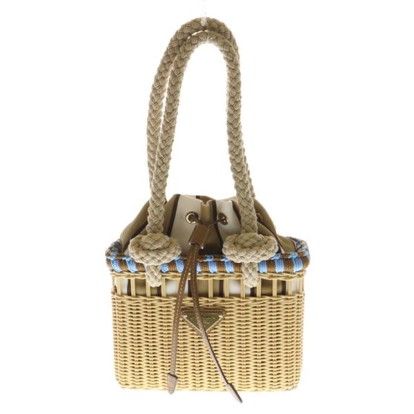 PRADA（プラダ） ウィッカー ミニハンドバッグ カゴバッグ べージュ