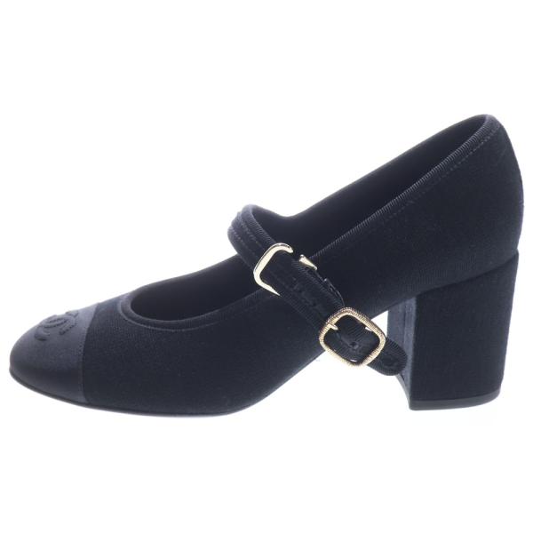 CHANEL シャネル　パンプス　黒 35c メリージェーン　本革　正規品　美品 CHANEL（シャネル） パンプス メリージェーン ブラック キャンバス