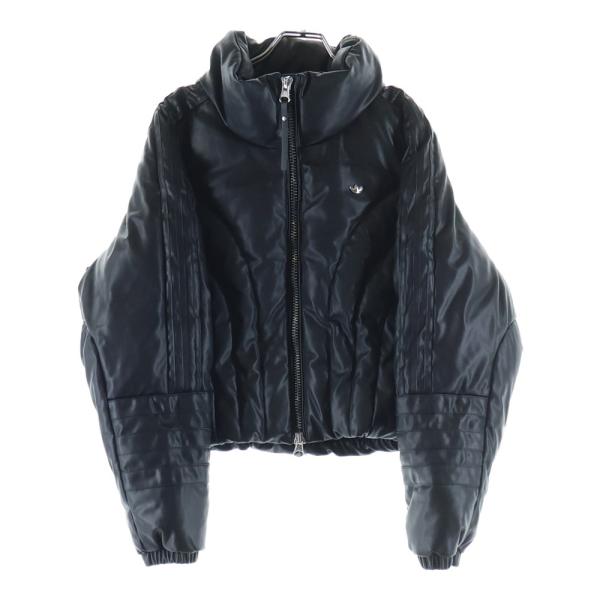 美品⭐️6XLアジダス　トレフォイルロゴ　ジャケット 黒　大きいサイズ adidas（アディダス） トレフォイルロゴプレート フェイクレザー