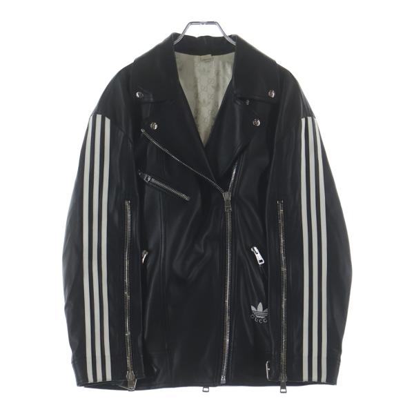 【美品】GUCCI グッチ アディダス フィンガーレスグローブ 羊革 レザー 黒 GUCCI（グッチ） ×アディダス ライダースジャケット ブラック 36