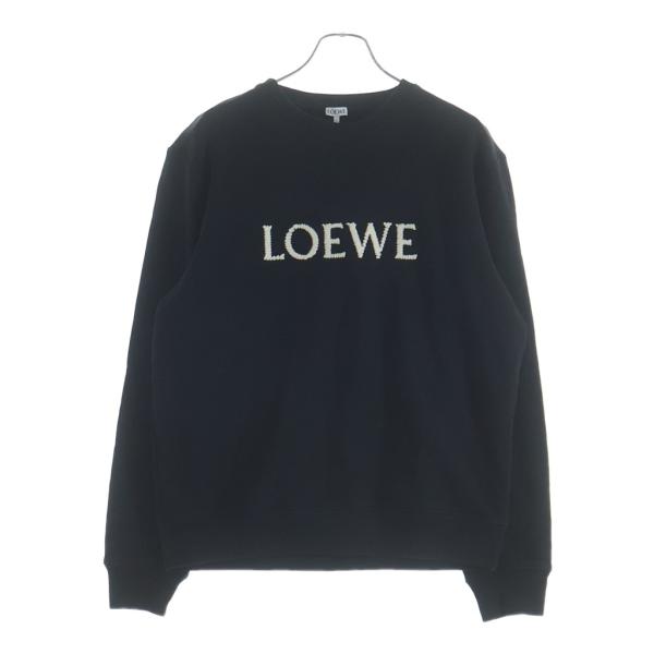 LOEWE（ロエベ） フロントロゴ刺繍 スウェット トレーナー ブラック