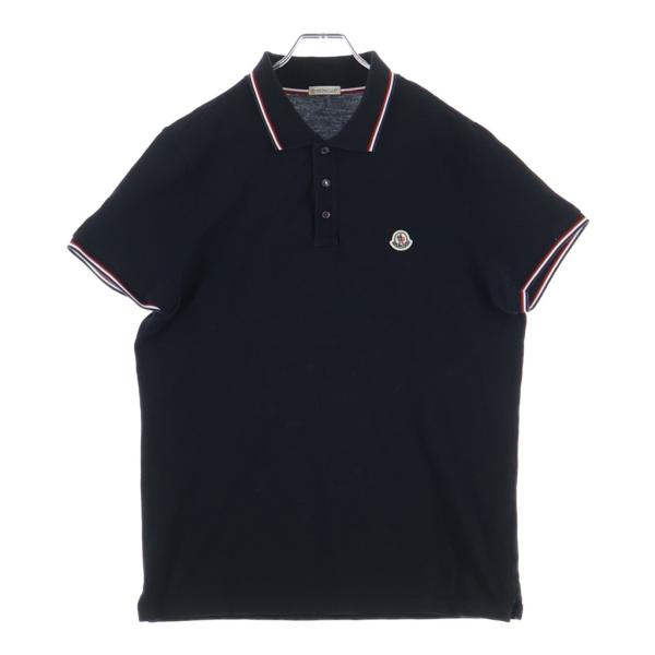 MONCLER（モンクレール） ロゴ ポロシャツ ブラック コットン