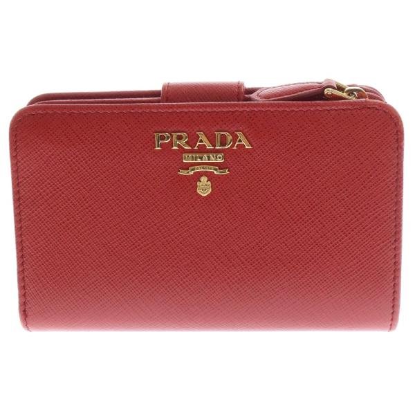 PRADA 　二つ折り財布　赤 サフィアーノレザー　1ML225 ミニウォレット 楽天市場】プラダ PRADA 財布 二つ折り財布 1ML225 QWA フォーコ