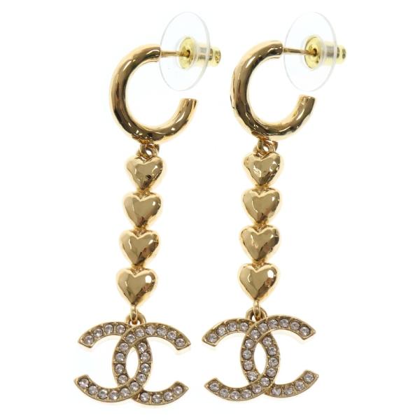 CHANEL（シャネル） ココマーク ハート ラインストーン ピアス GP