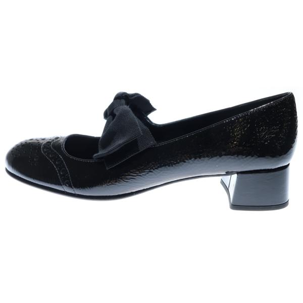 miumiu ミュウミュウ パテントレザー リボンモチーフヒールパンプス