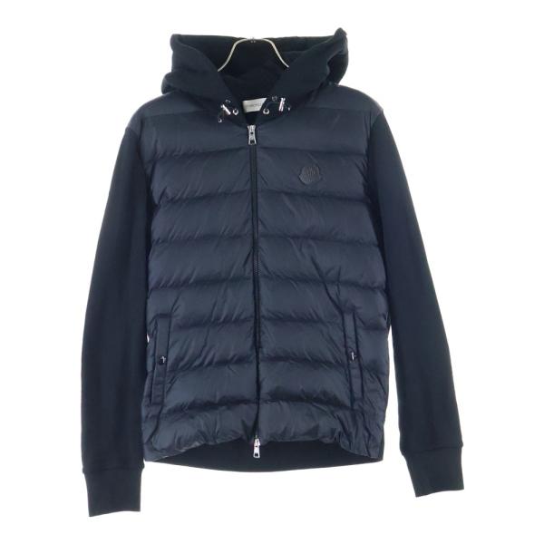 MONCLER（モンクレール） 23AW レザーワッペンロゴ スウェット切り替え