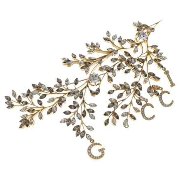 希少　グッチ　カラーストーン　フラワー　クリスタル　ブローチ GUCCI（グッチ） クリスタルブローチ ラインストーン ゴールド GP