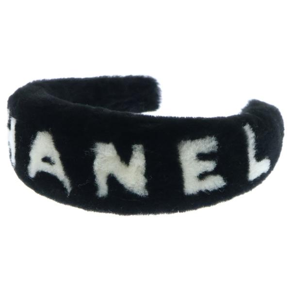 シャネル ファuzzy素材 ヘアバンド 黒 ヘアバンド - ミックス ファイバー & シルク、ブラック — ファッション