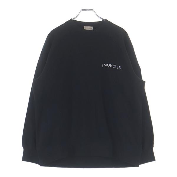 MONCLER GENIUS モンクレール ジーニアス ×HYKE 22AW SWEATSHIRT クルーネックスウェット トレーナー ブラック #S H209K8G00002 M2719 MONCLER GENIUS モンクレール ジーニアス ×HYKE 22AW SWEATSHIRT