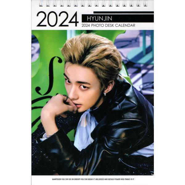 構成：HYUNJIN(ヒョンジン)(Stray Kids)卓上カレンダー /2024-2025年(2年分) 1点、ステッカーシール付き。サイズ： 約225ｍｍ ×150ｍｍ