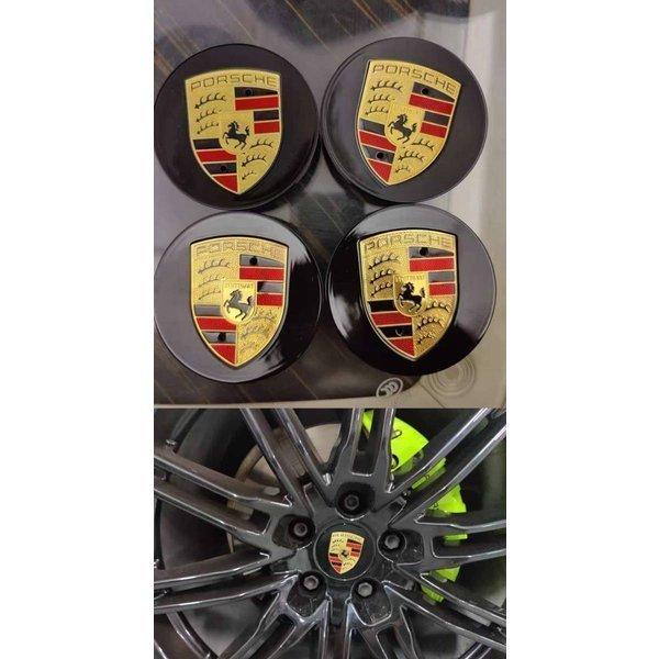 Porsche ポルシェ 汎用 ホイールセンターキャップ ブラック 直径76mm 4 