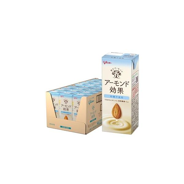 他サイト： アーモンド効果 砂糖不使用 200ml×24本 江崎グリコ 常温保存可能 ビタミンE 食物繊維 アーモンドミルクの商品画像