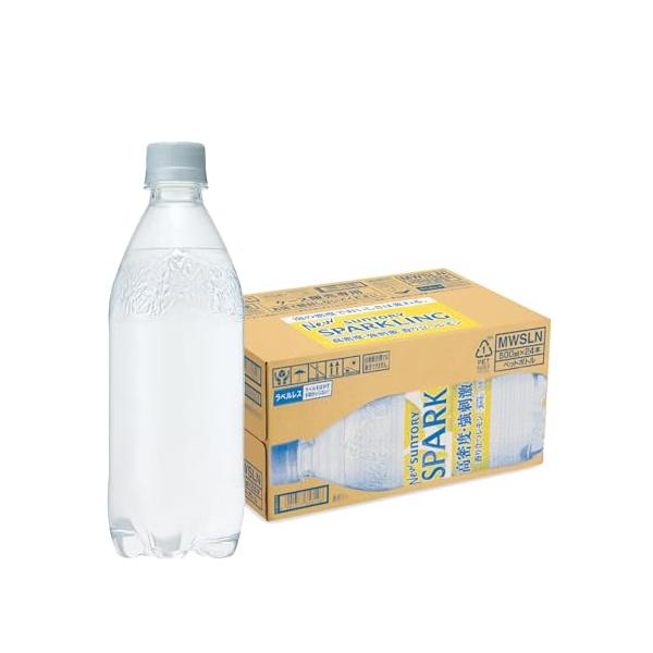 サントリー 天然水スパークリング レモン ラベルレス 500ml ×24本